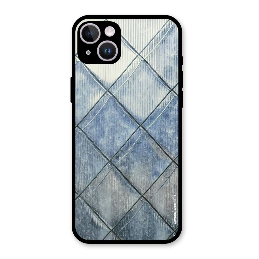 Steel Blue Pattern Glass Back Case for iPhone 14 Plus