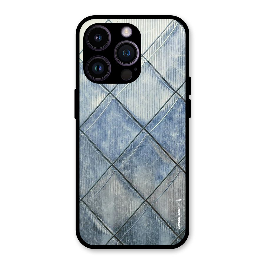 Steel Blue Pattern Glass Back Case for iPhone 14 Pro
