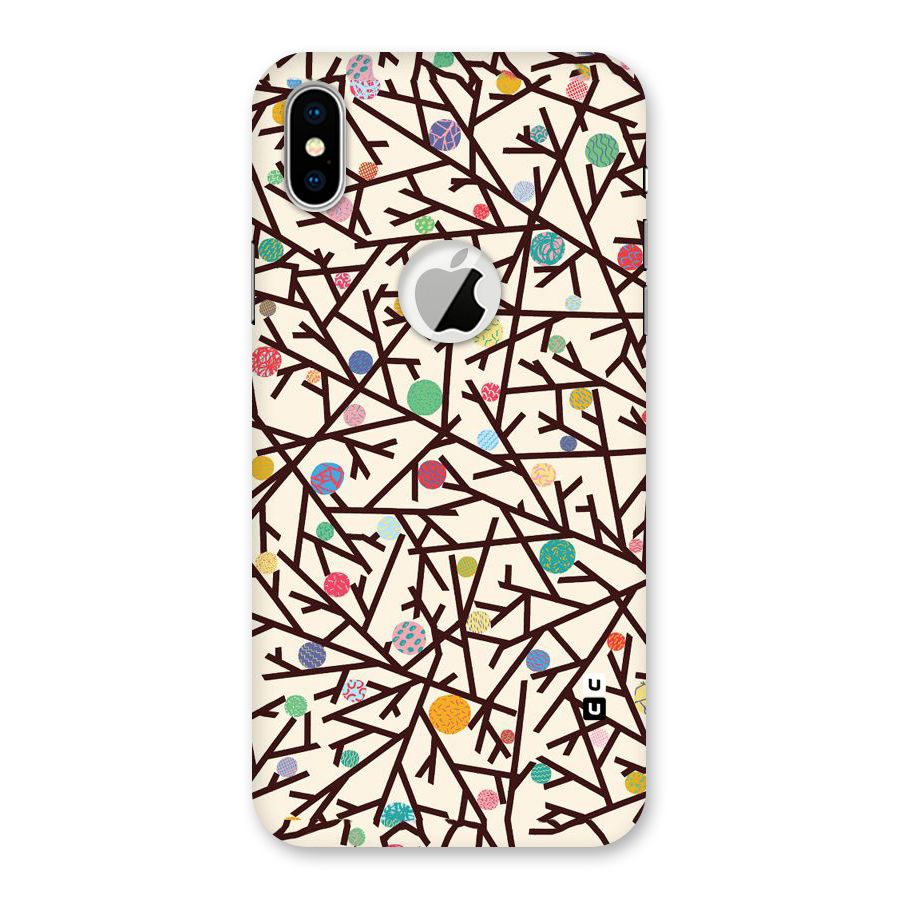 Stem Pattern Back Case for iPhone X Logo Cut