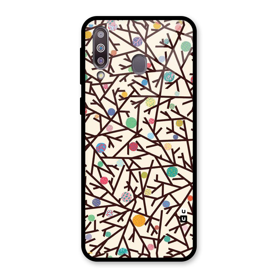 Stem Pattern Glass Back Case for Galaxy M30