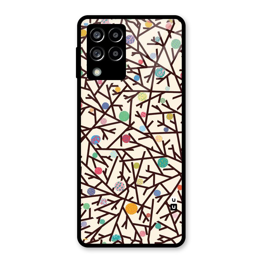 Stem Pattern Glass Back Case for Galaxy M53 5G