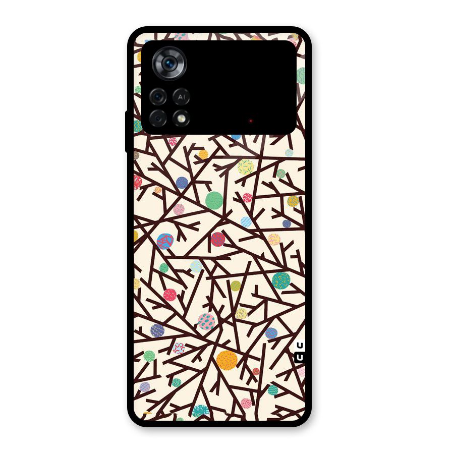 Stem Pattern Glass Back Case for Poco X4 Pro 5G