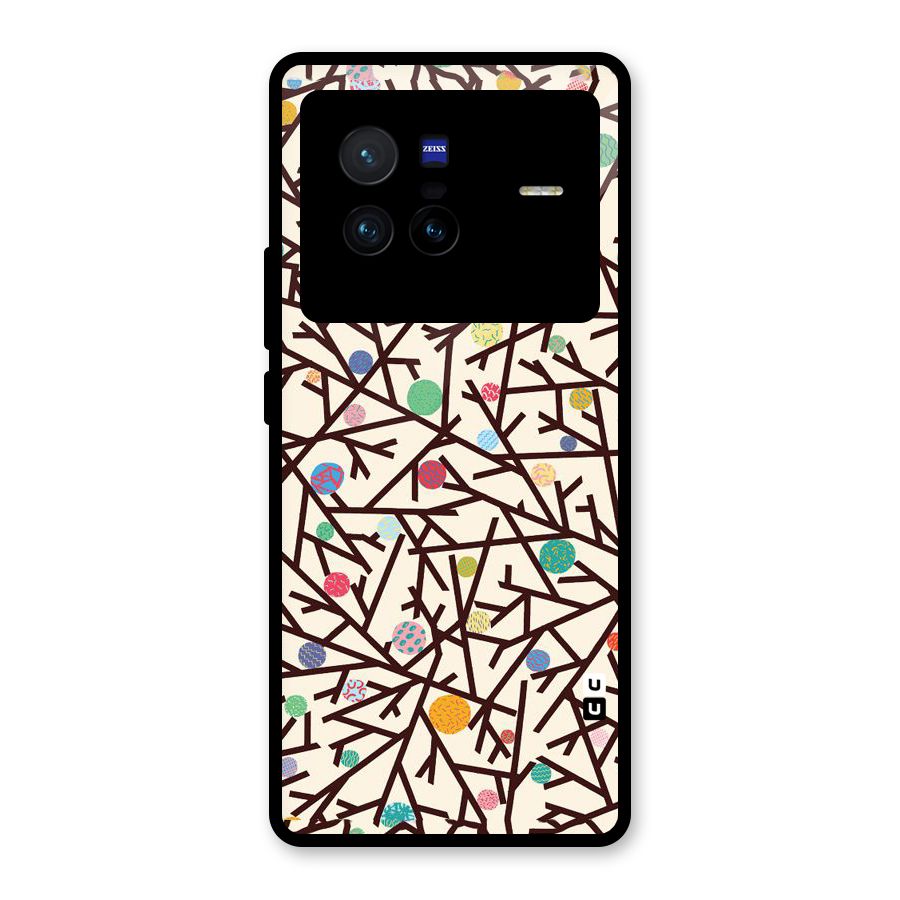 Stem Pattern Glass Back Case for Vivo X80
