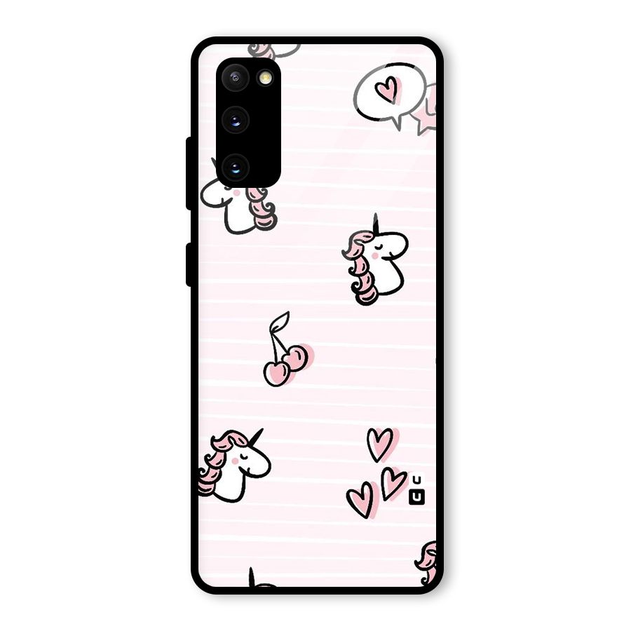 Strawberries And Unicorns Glass Back Case for Galaxy S20 FE 5G