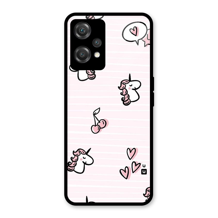 Strawberries And Unicorns Glass Back Case for OnePlus Nord CE 2 Lite 5G