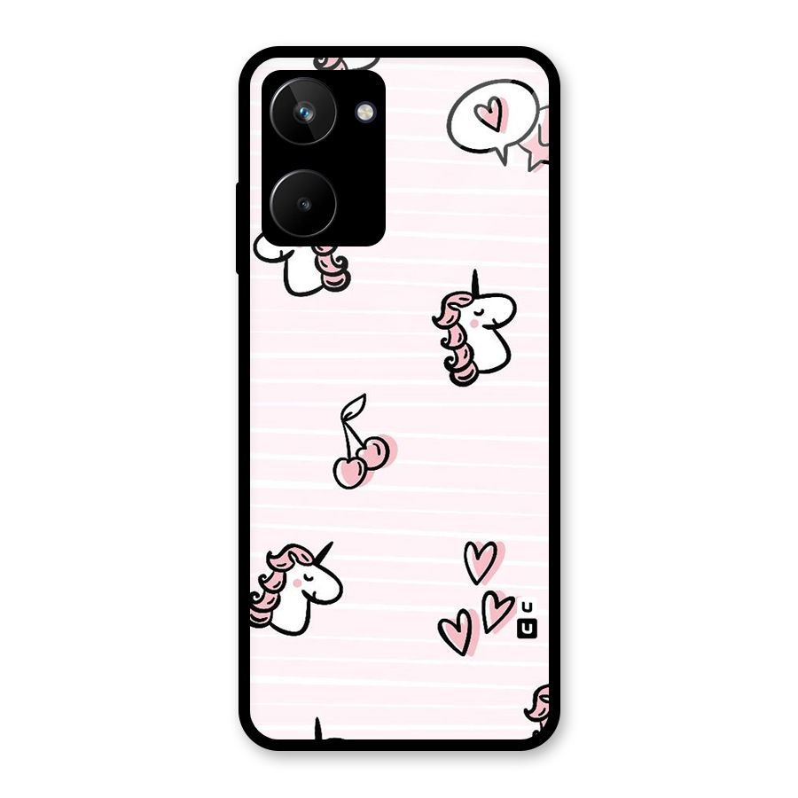 Strawberries And Unicorns Glass Back Case for Realme 10