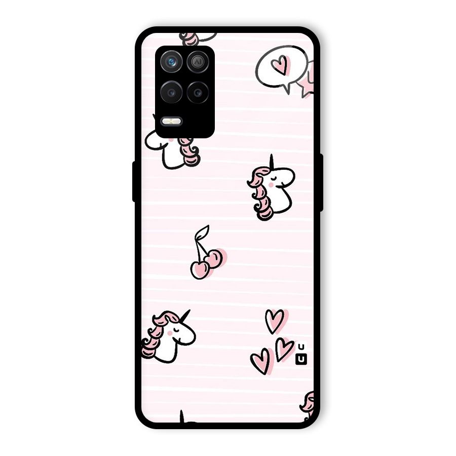 Strawberries And Unicorns Glass Back Case for Realme 8 5G