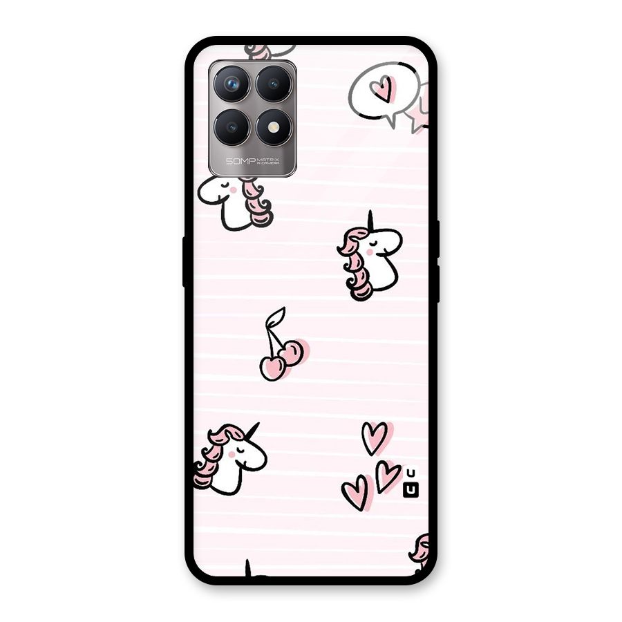 Strawberries And Unicorns Glass Back Case for Realme 8i