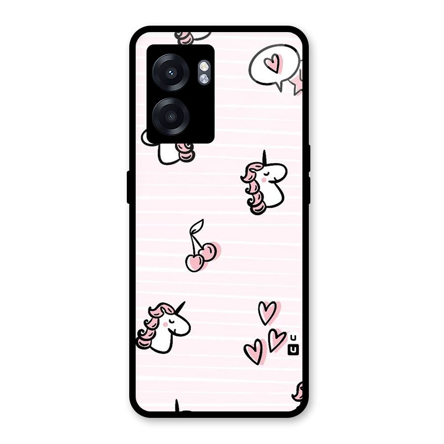 Strawberries And Unicorns Glass Back Case for Realme Narzo 50 5G