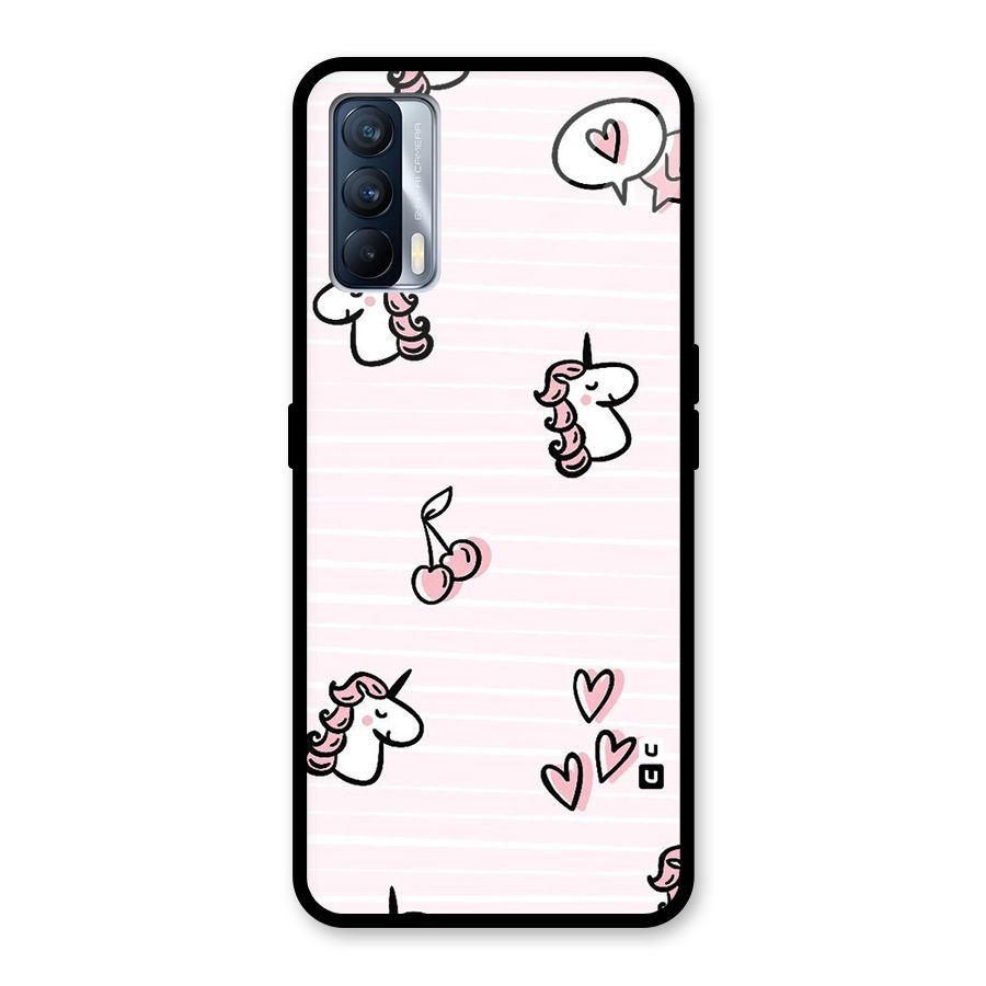 Strawberries And Unicorns Glass Back Case for Realme X7