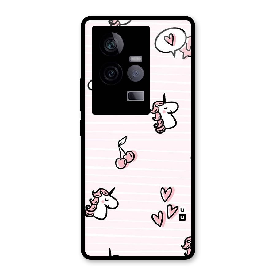 Strawberries And Unicorns Glass Back Case for Vivo iQOO 11 5G