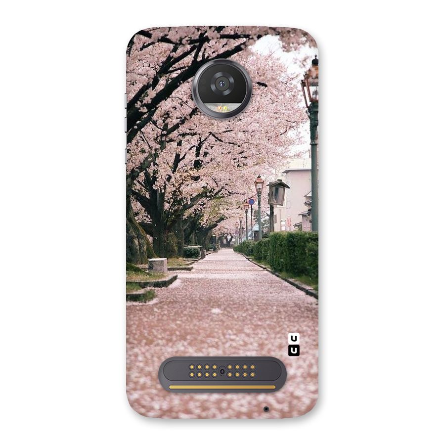 Street In Pink Flowers Back Case for Moto Z2 Play