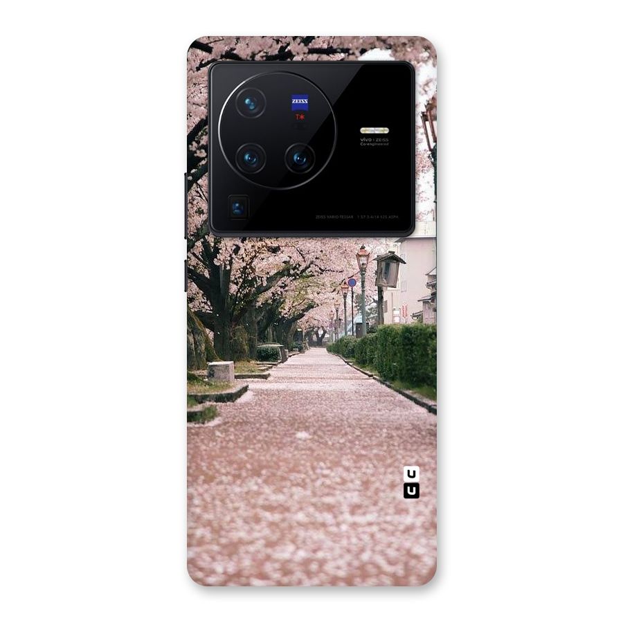Street In Pink Flowers Back Case for Vivo X80 Pro