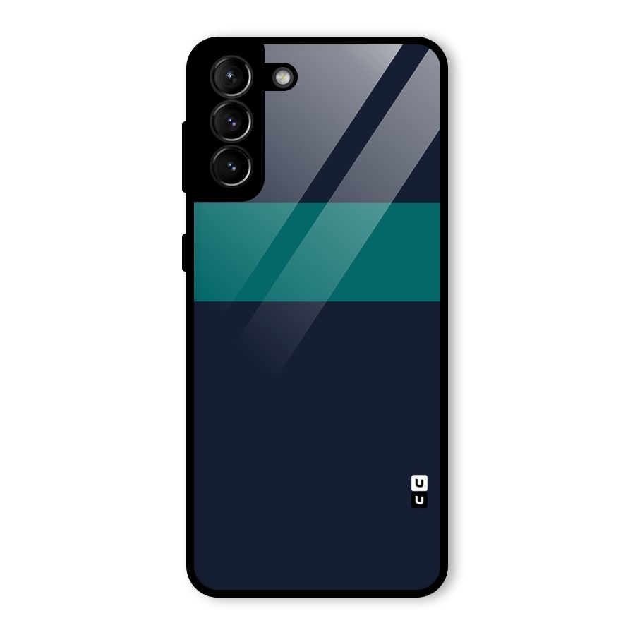 Stripe Block Glass Back Case for Galaxy S21 Plus