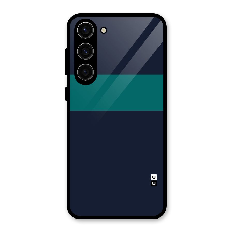Stripe Block Glass Back Case for Galaxy S23 Plus