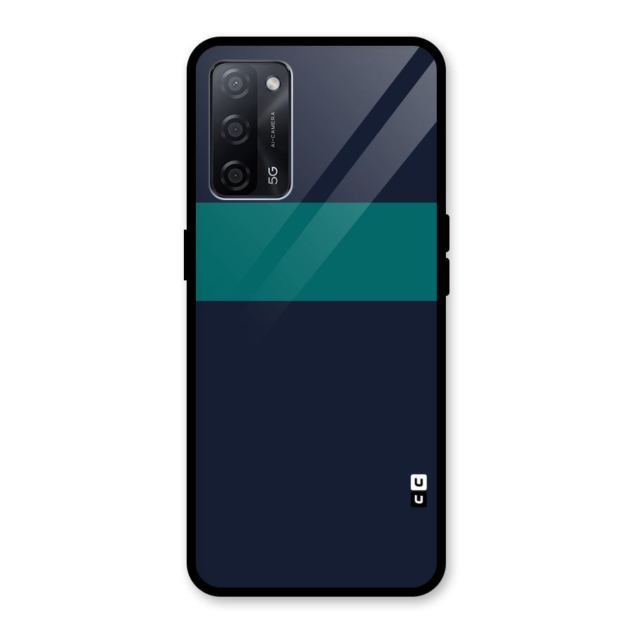 Stripe Block Glass Back Case for Oppo A53s 5G
