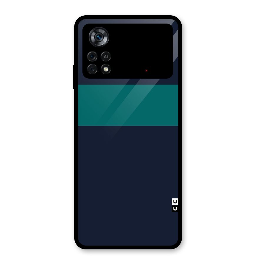 Stripe Block Glass Back Case for Poco X4 Pro 5G