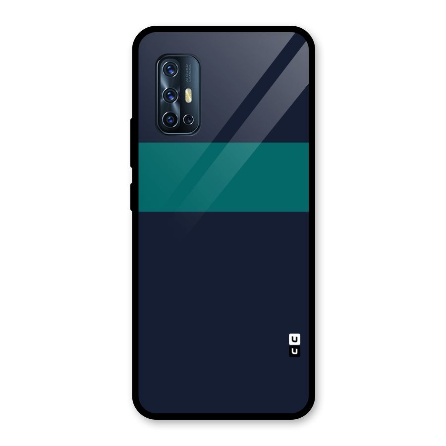 Stripe Block Glass Back Case for Vivo V17