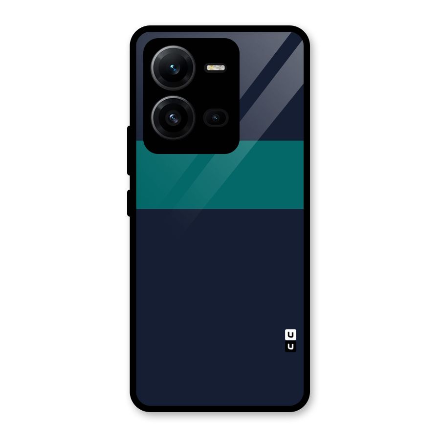 Stripe Block Glass Back Case for Vivo V25