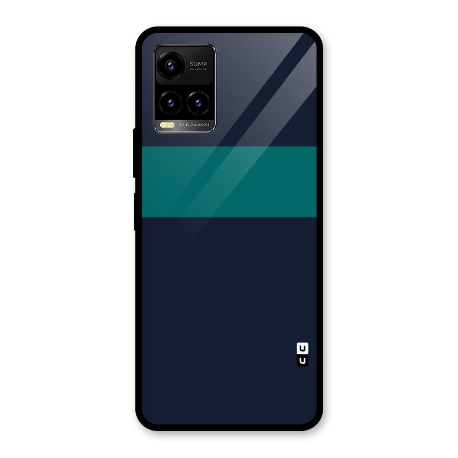Stripe Block Glass Back Case for Vivo Y21A