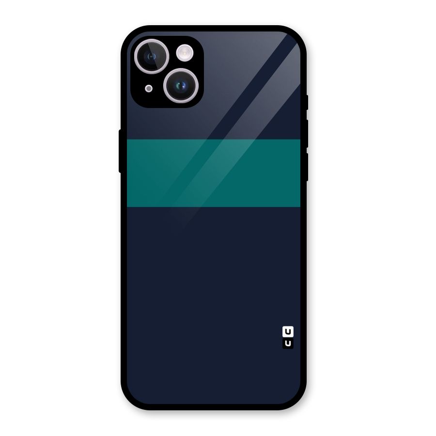 Stripe Block Glass Back Case for iPhone 14 Plus