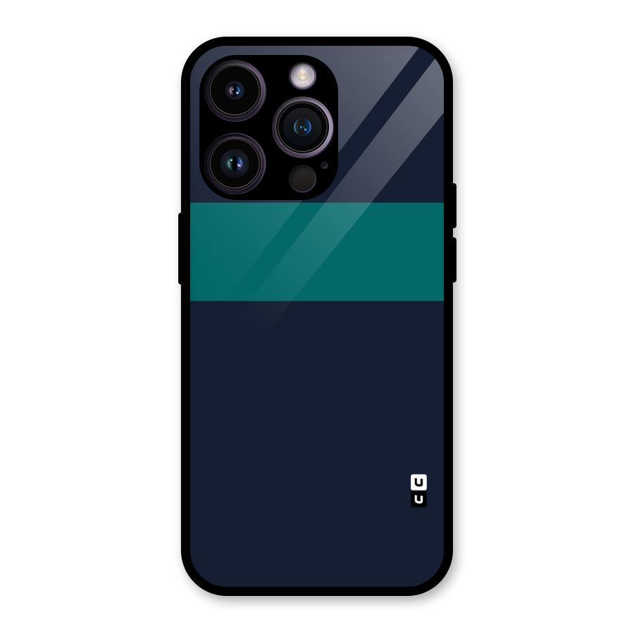 Stripe Block Glass Back Case for iPhone 14 Pro