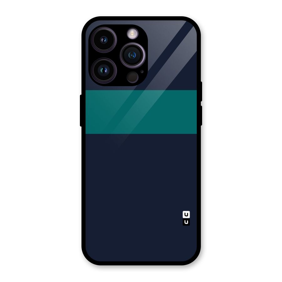 Stripe Block Glass Back Case for iPhone 14 Pro Max
