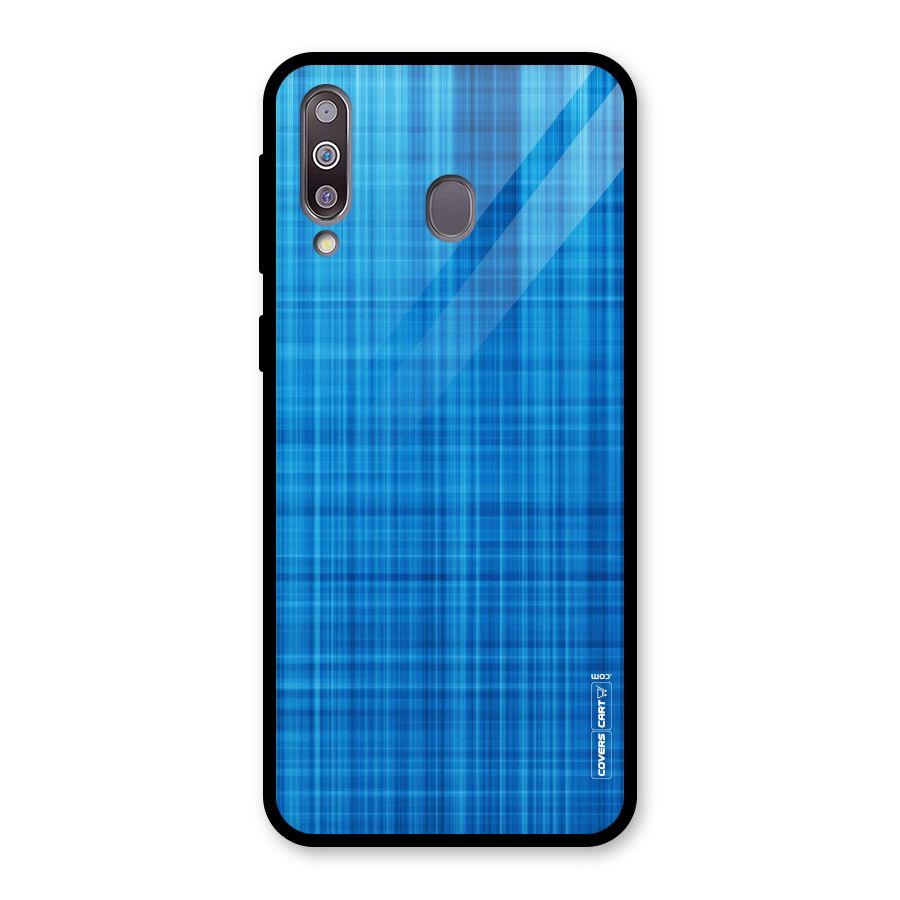 Stripe Blue Abstract Glass Back Case for Galaxy M30