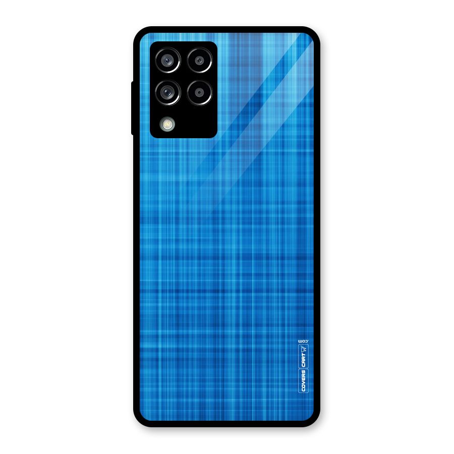 Stripe Blue Abstract Glass Back Case for Galaxy M53 5G