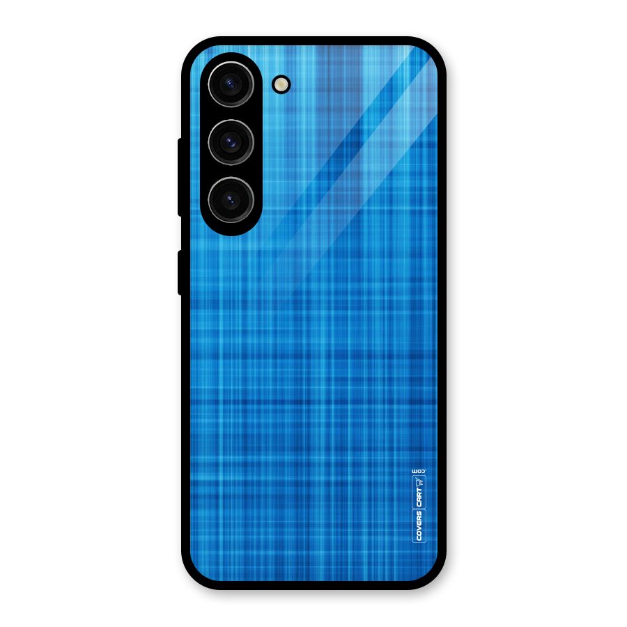 Stripe Blue Abstract Glass Back Case for Galaxy S23