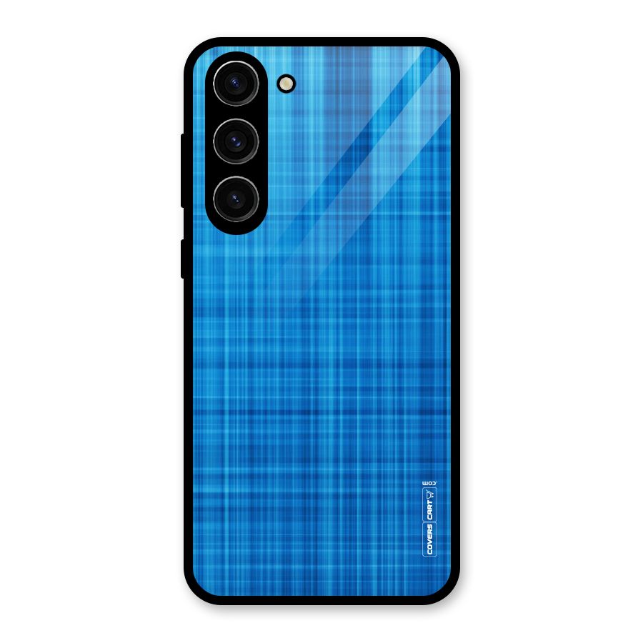 Stripe Blue Abstract Glass Back Case for Galaxy S23 Plus
