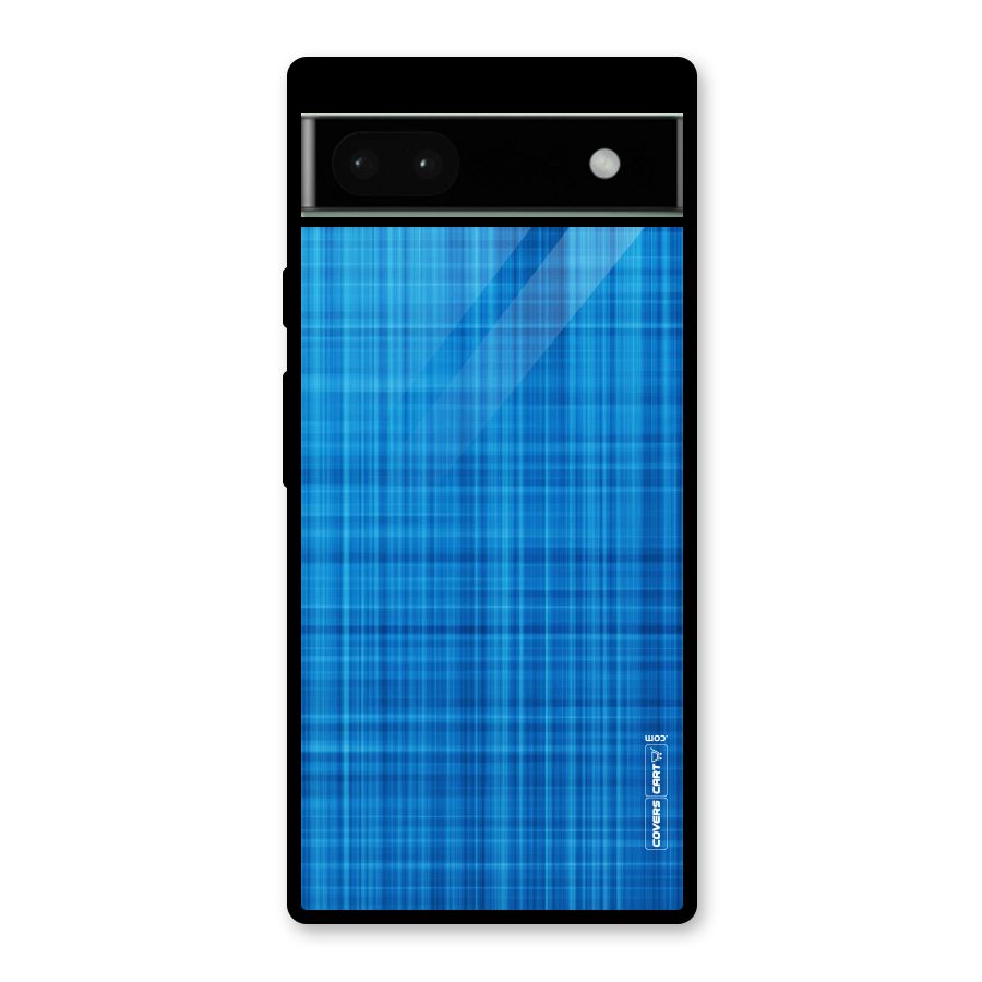 Stripe Blue Abstract Glass Back Case for Google Pixel 6a