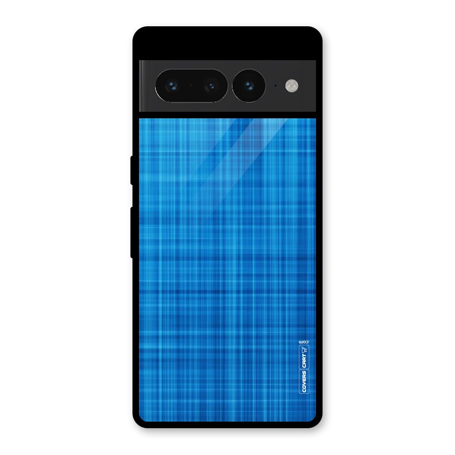 Stripe Blue Abstract Glass Back Case for Google Pixel 7 Pro