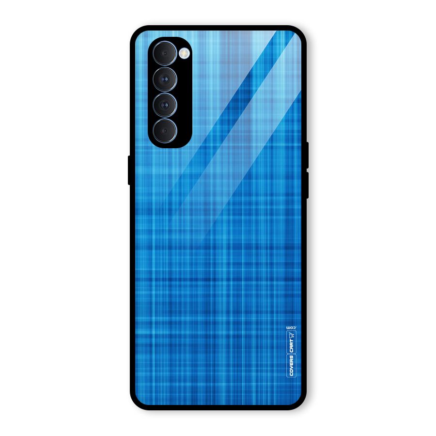 Stripe Blue Abstract Glass Back Case for Oppo Reno4 Pro