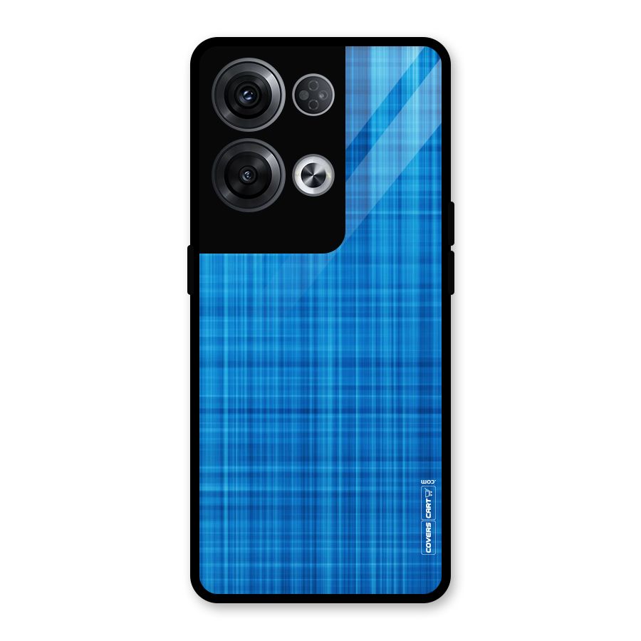 Stripe Blue Abstract Glass Back Case for Oppo Reno8 Pro 5G