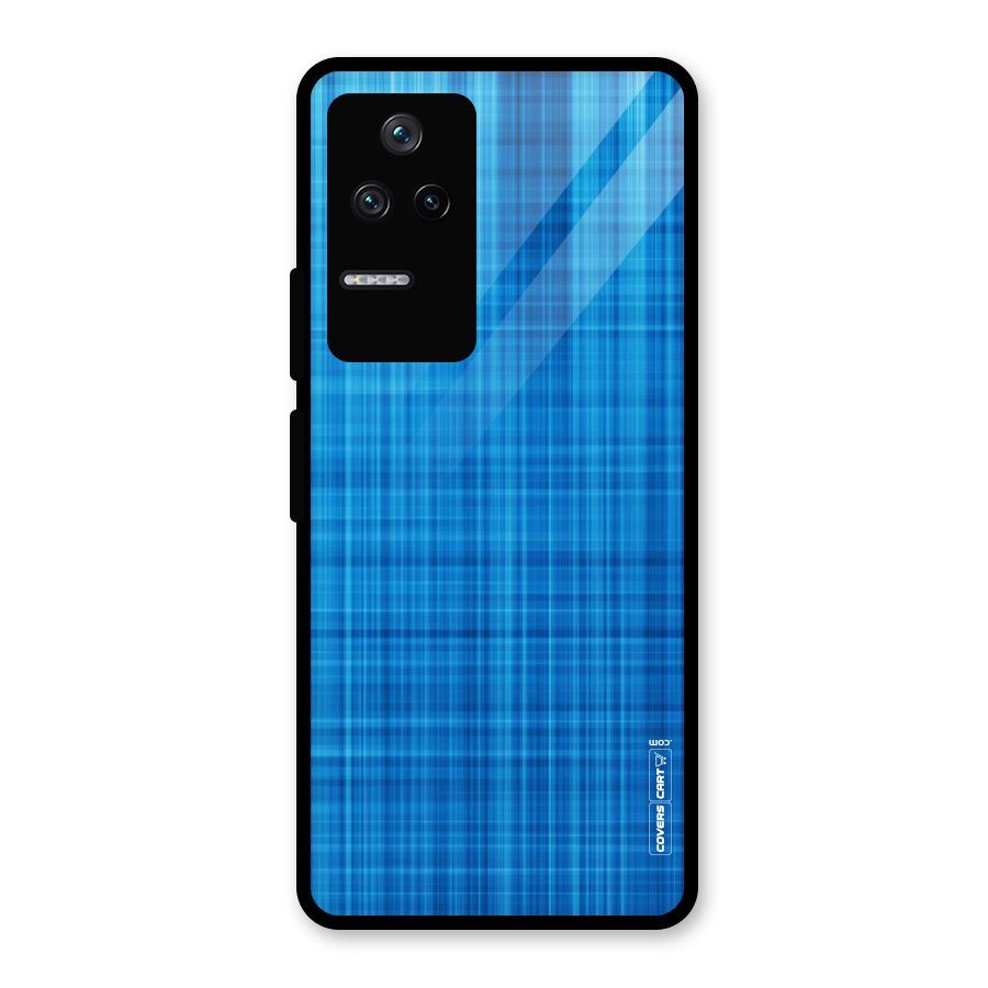 Stripe Blue Abstract Glass Back Case for Poco F4 5G
