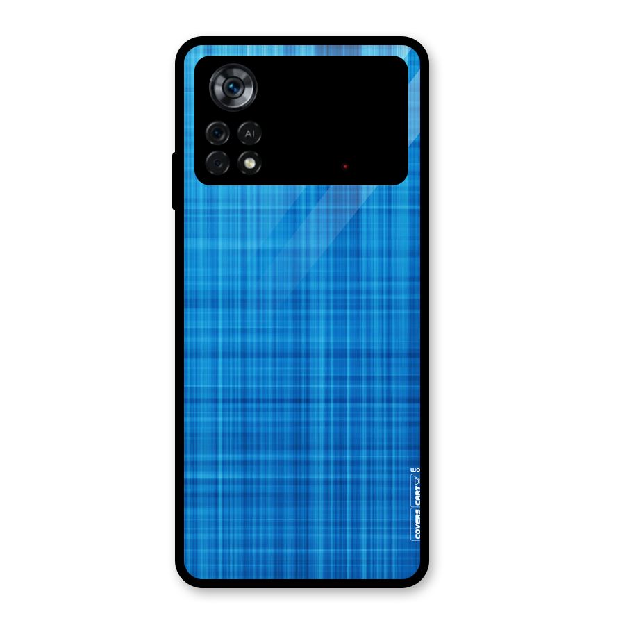Stripe Blue Abstract Glass Back Case for Poco X4 Pro 5G