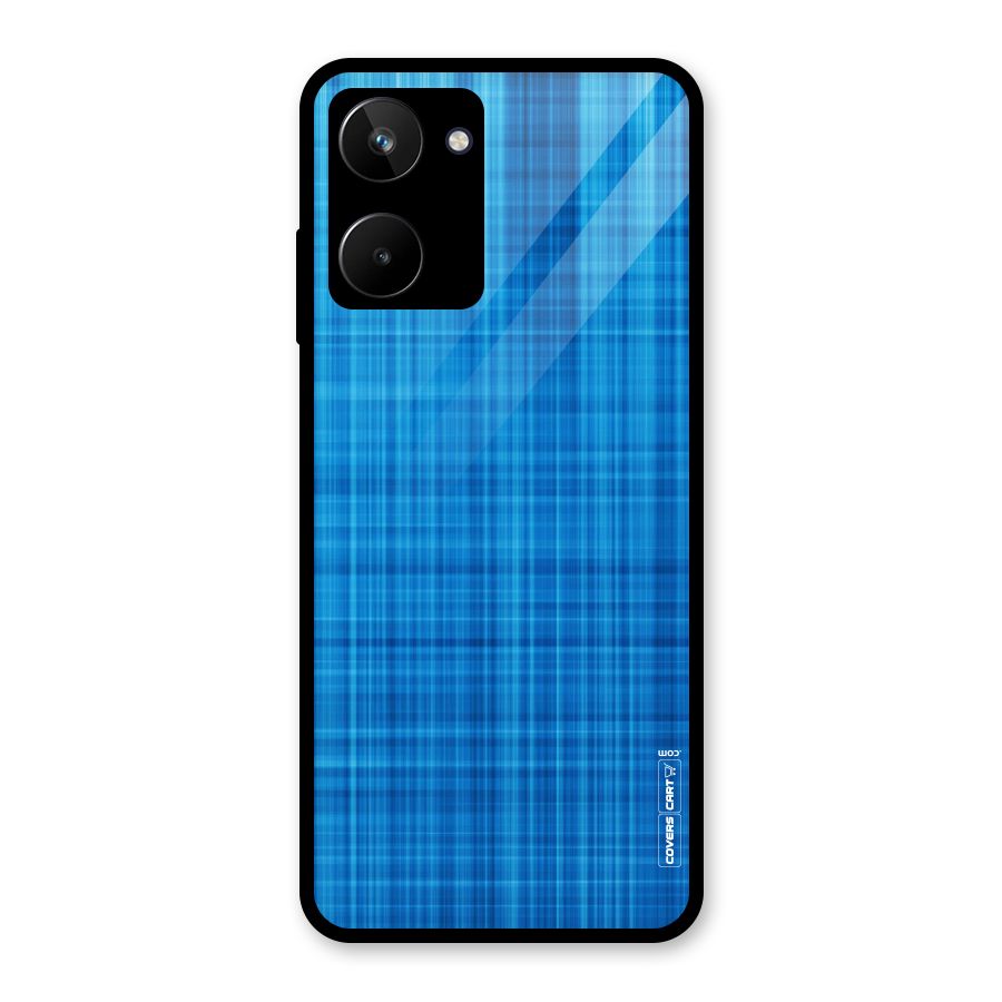 Stripe Blue Abstract Glass Back Case for Realme 10