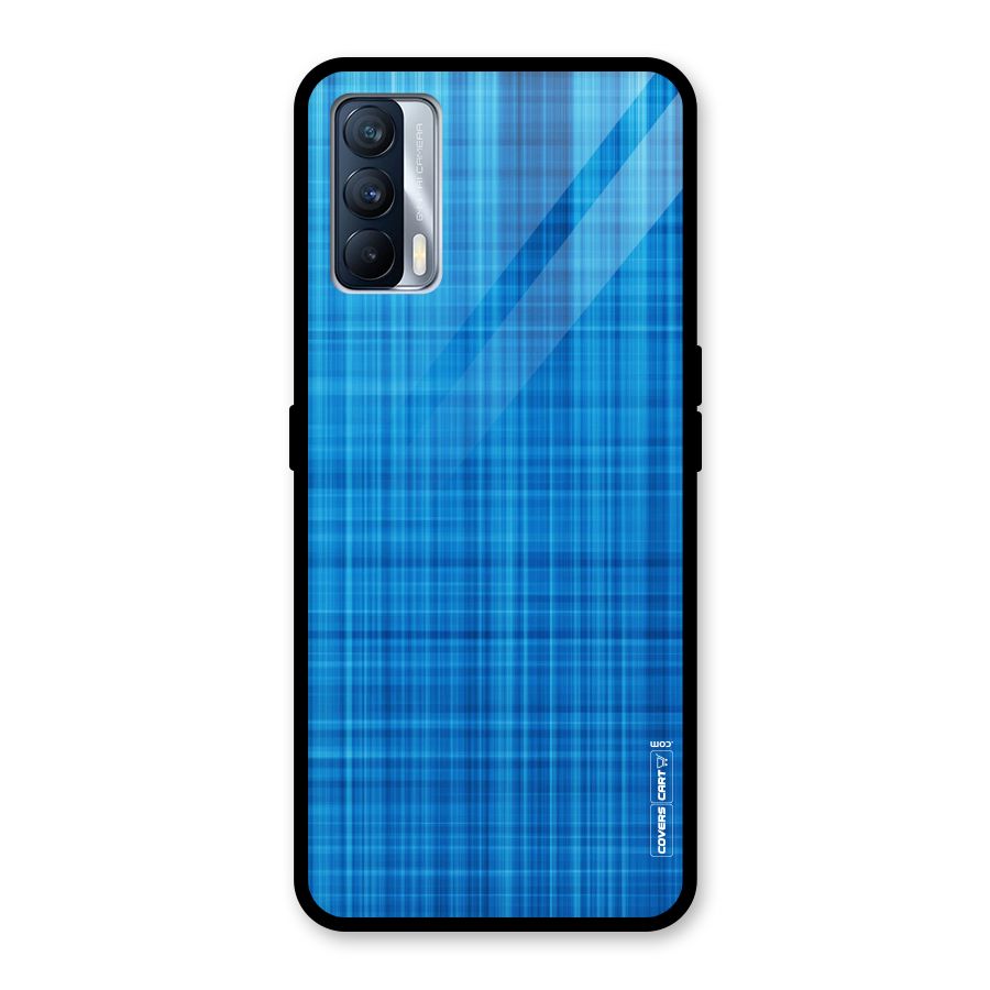 Stripe Blue Abstract Glass Back Case for Realme X7