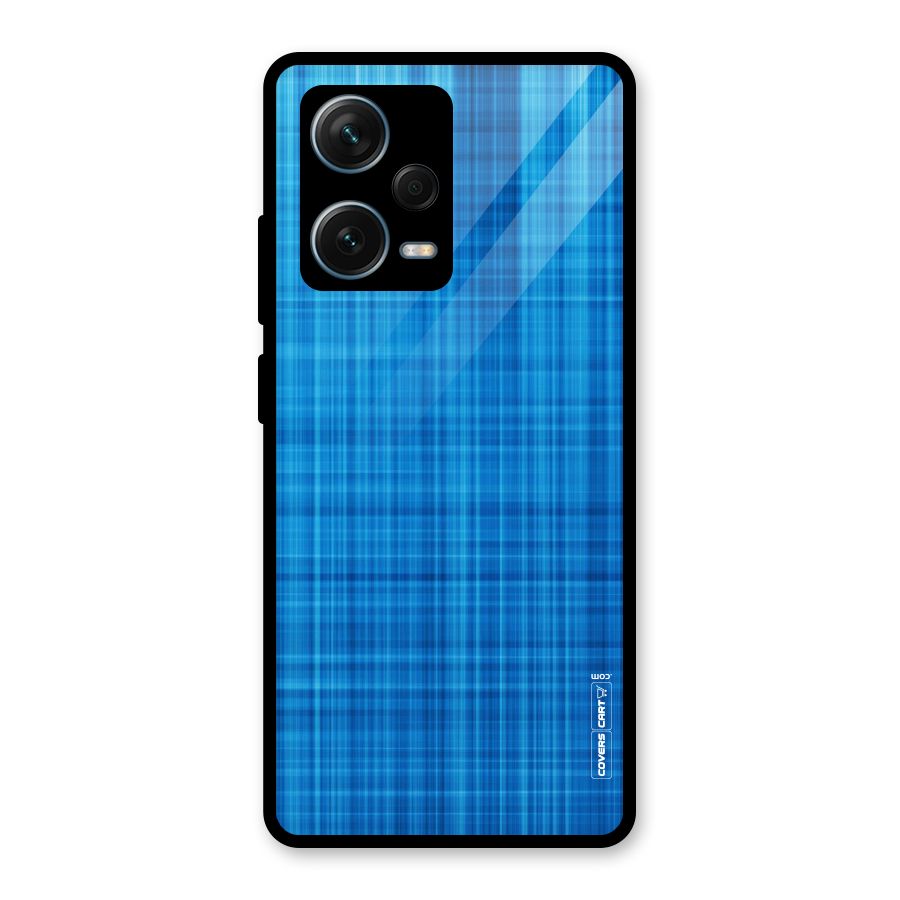 Stripe Blue Abstract Glass Back Case for Redmi Note 12 Pro Plus 5G