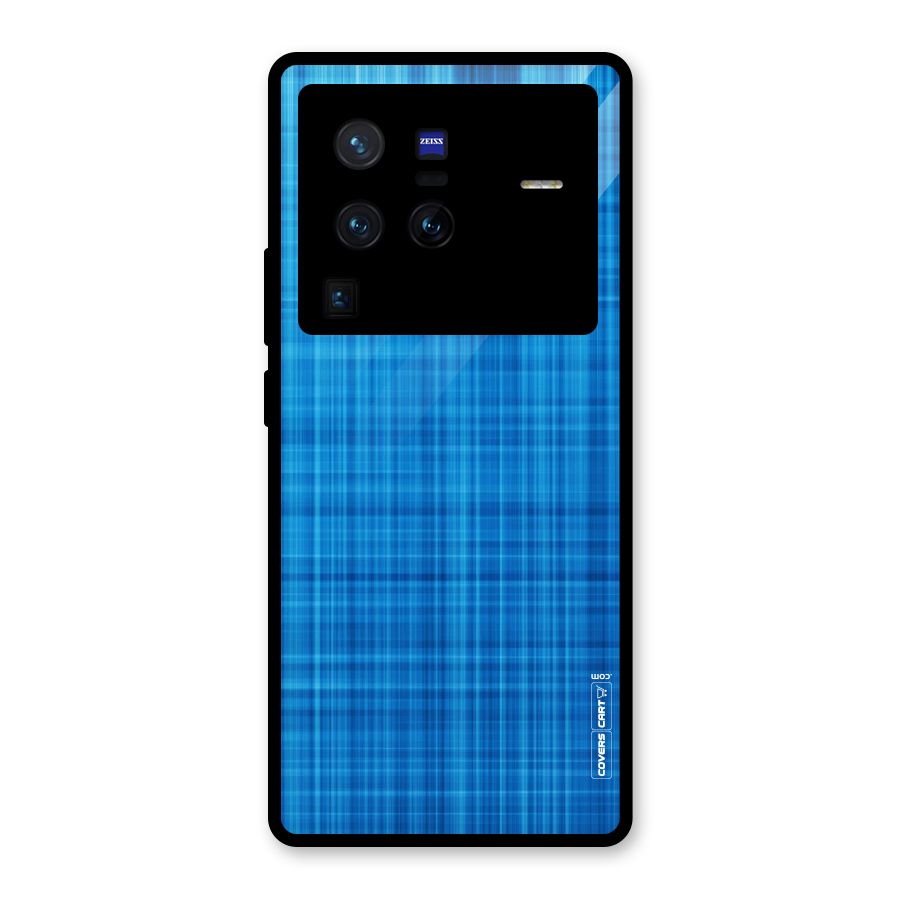 Stripe Blue Abstract Glass Back Case for Vivo X80 Pro