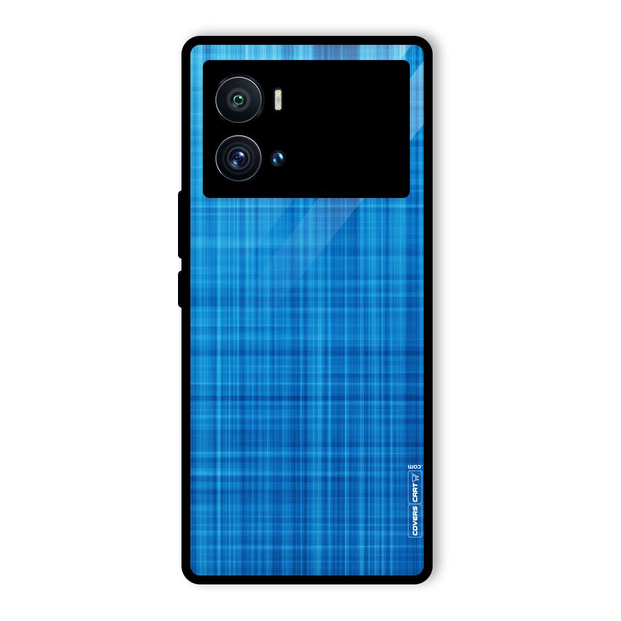 Stripe Blue Abstract Glass Back Case for Vivo iQOO 9 Pro