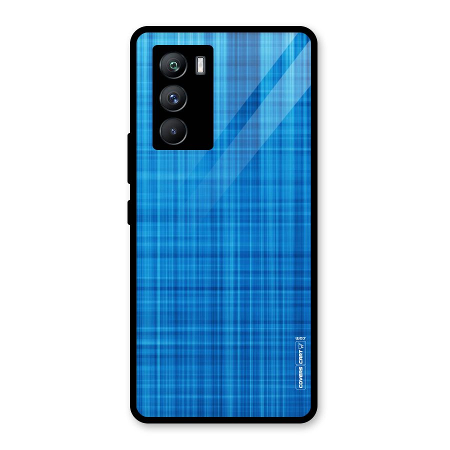 Stripe Blue Abstract Glass Back Case for Vivo iQOO 9 SE