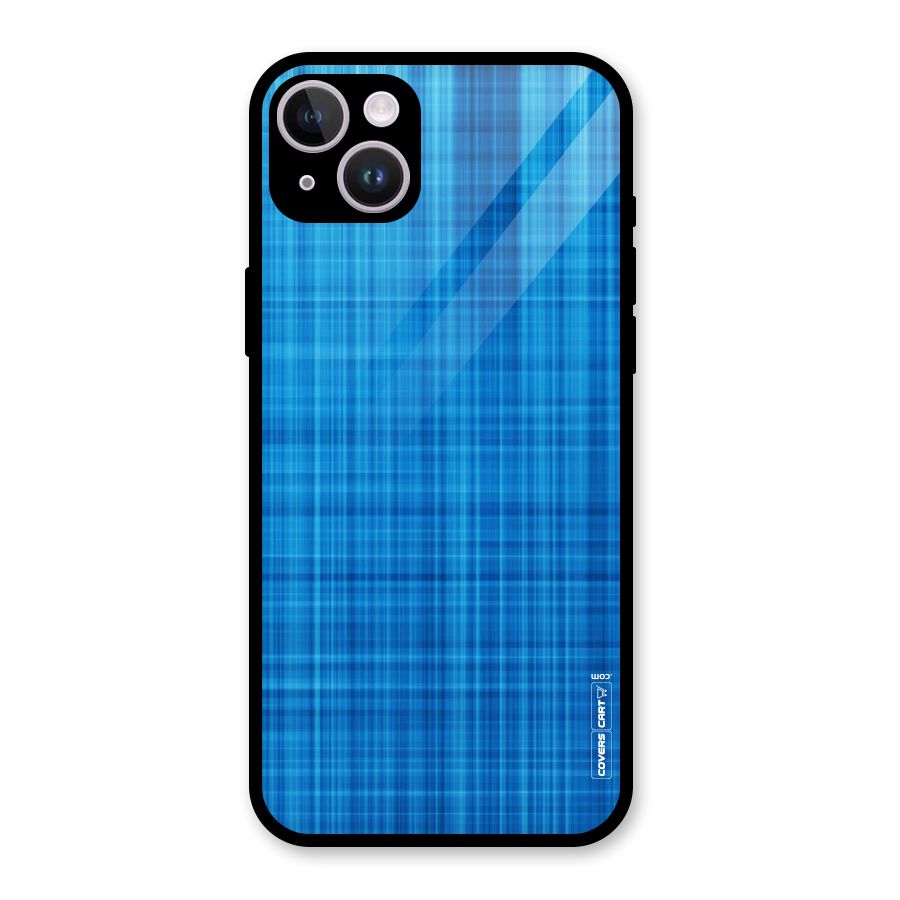 Stripe Blue Abstract Glass Back Case for iPhone 14 Plus