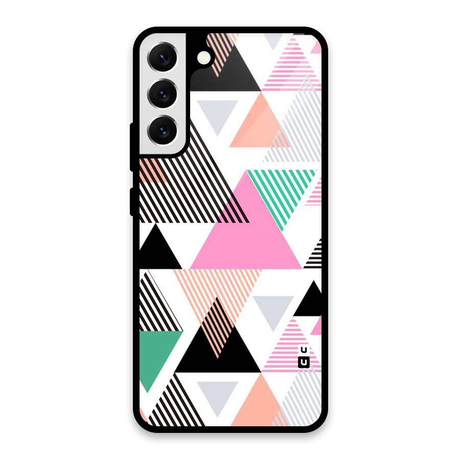 Stripes Abstract Colors Glass Back Case for Galaxy S22 Plus 5G