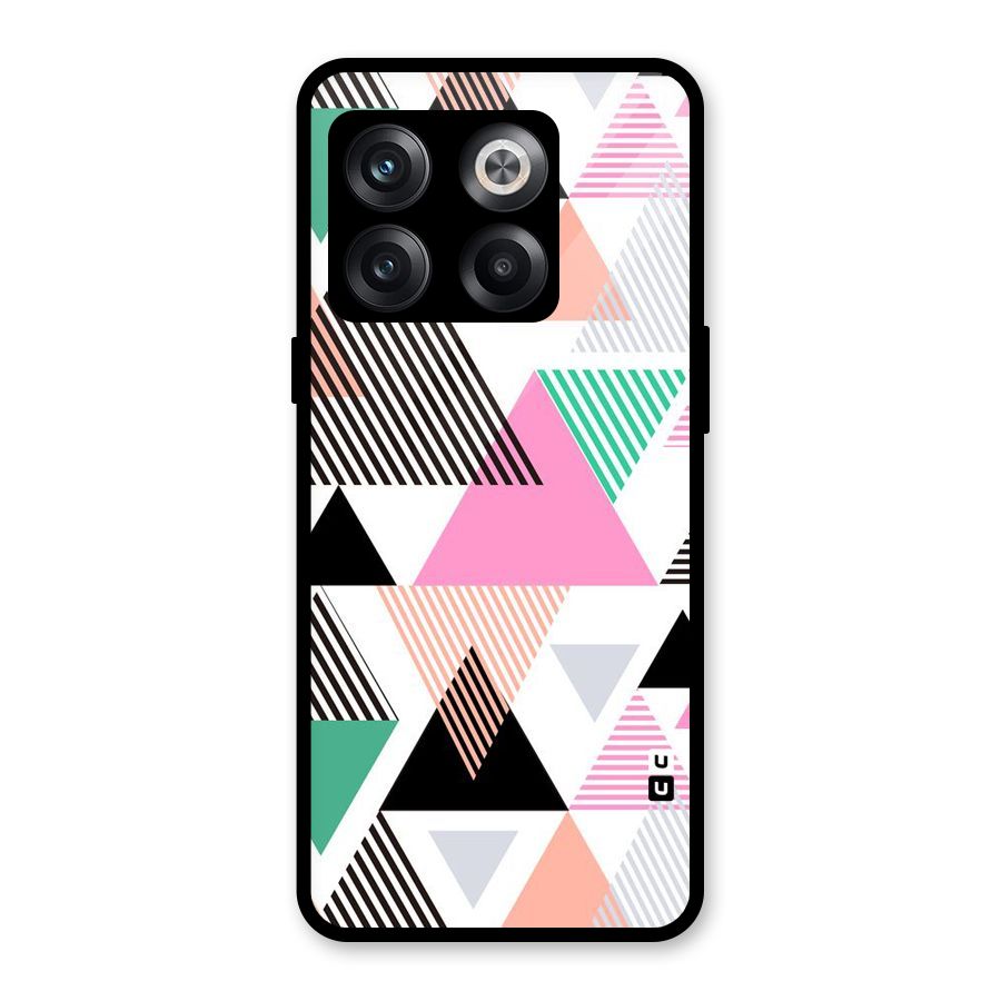 Stripes Abstract Colors Glass Back Case for OnePlus 10T