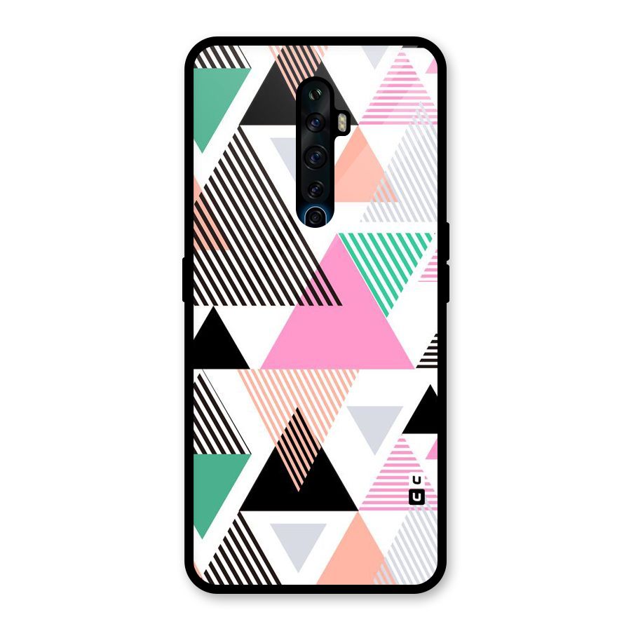 Stripes Abstract Colors Glass Back Case for Oppo Reno2 F