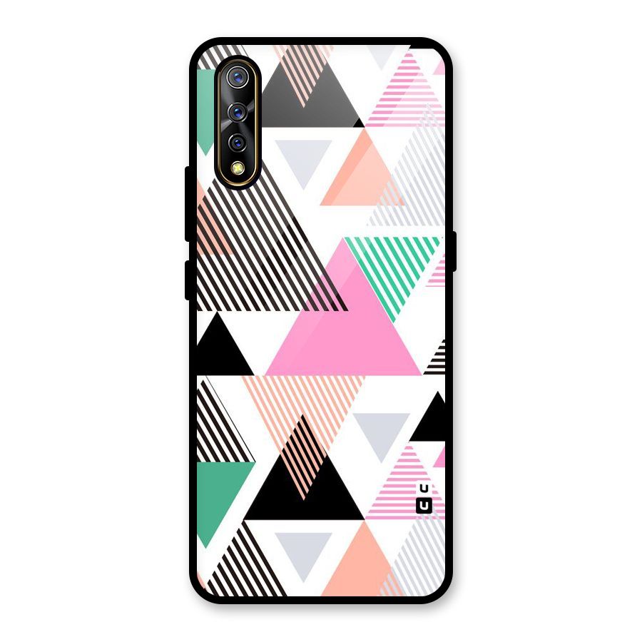 Stripes Abstract Colors Glass Back Case for Vivo Z1x