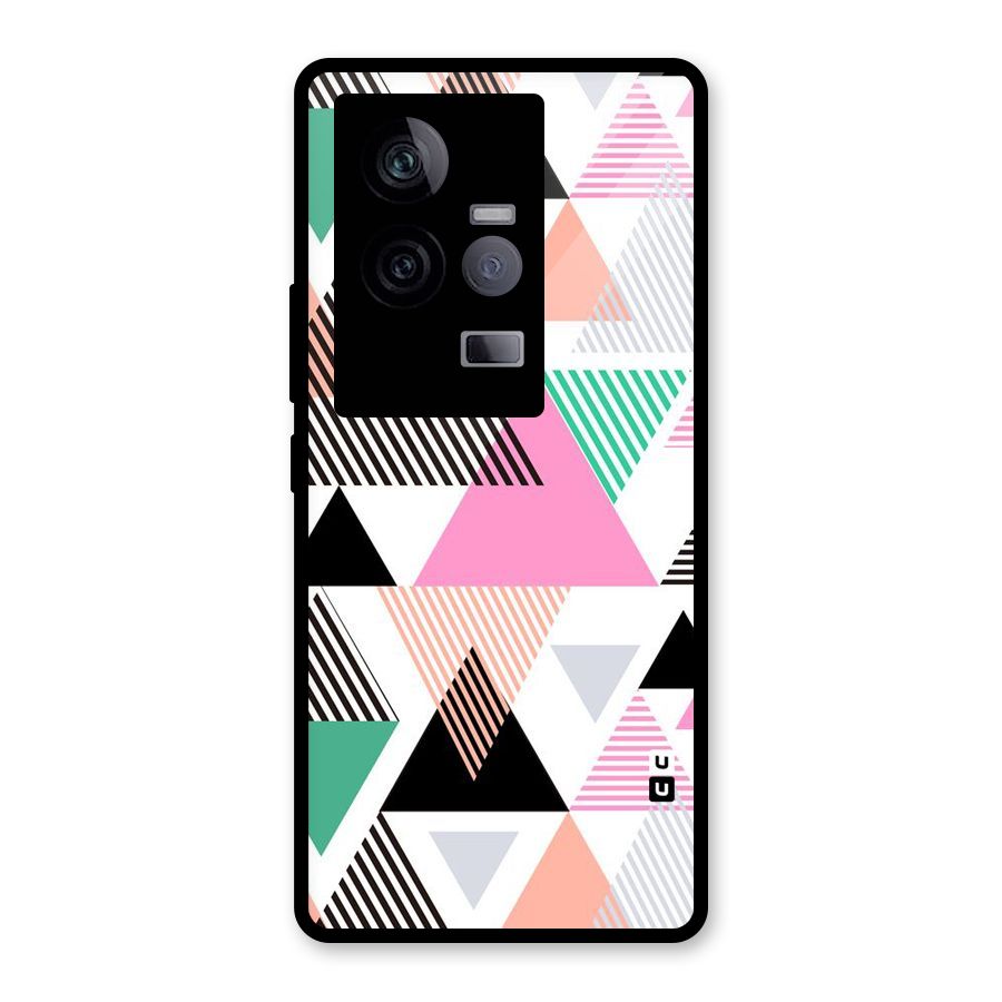 Stripes Abstract Colors Glass Back Case for Vivo iQOO 11 5G