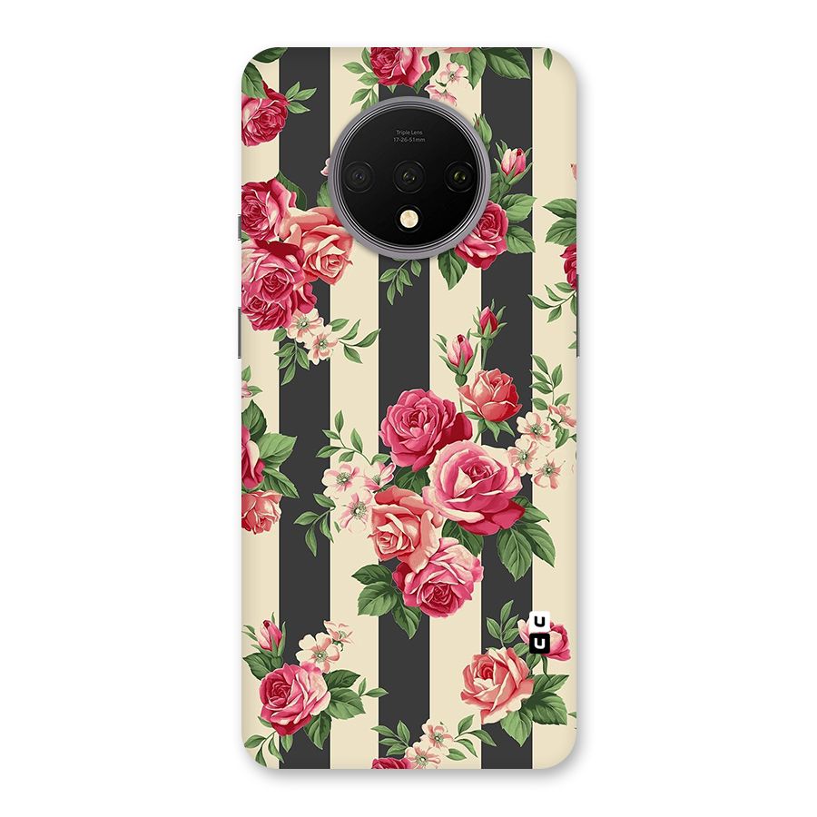 Stripes And Floral Back Case for OnePlus 7T